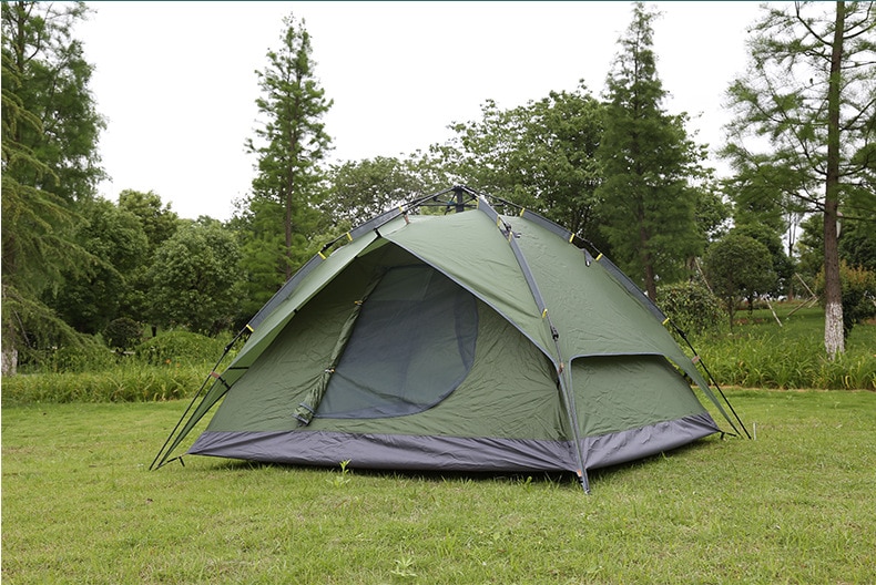 Cheap Goat Tents Ultralight Portable Waterproof Breathable Damp proof 3 4 Person Quick Automatic Opening Double Layer Outdoor Camping Tent 3Color Tents 